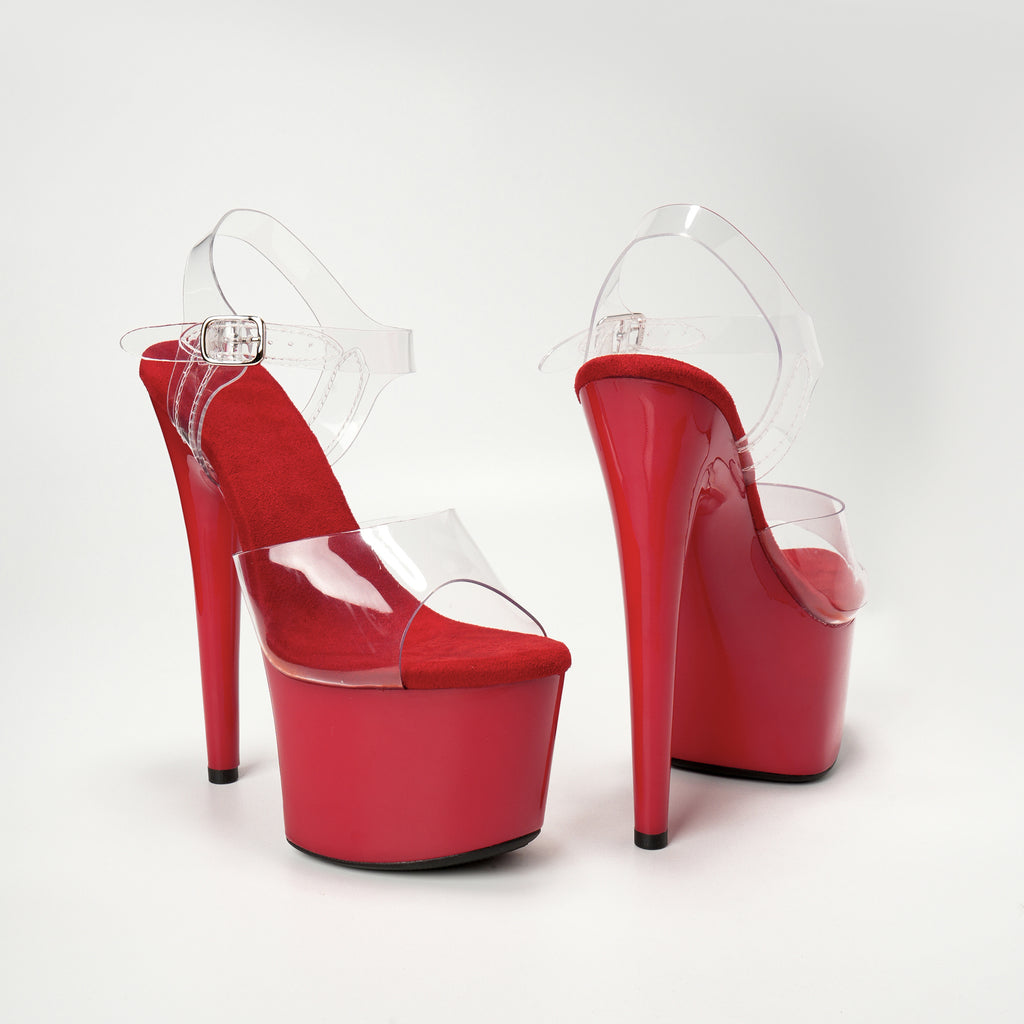 WUXIN H&P 7-inch Transparent Platform High Heels, Exotic Dance High Heels | 5 Colors | US Sizes 5-14