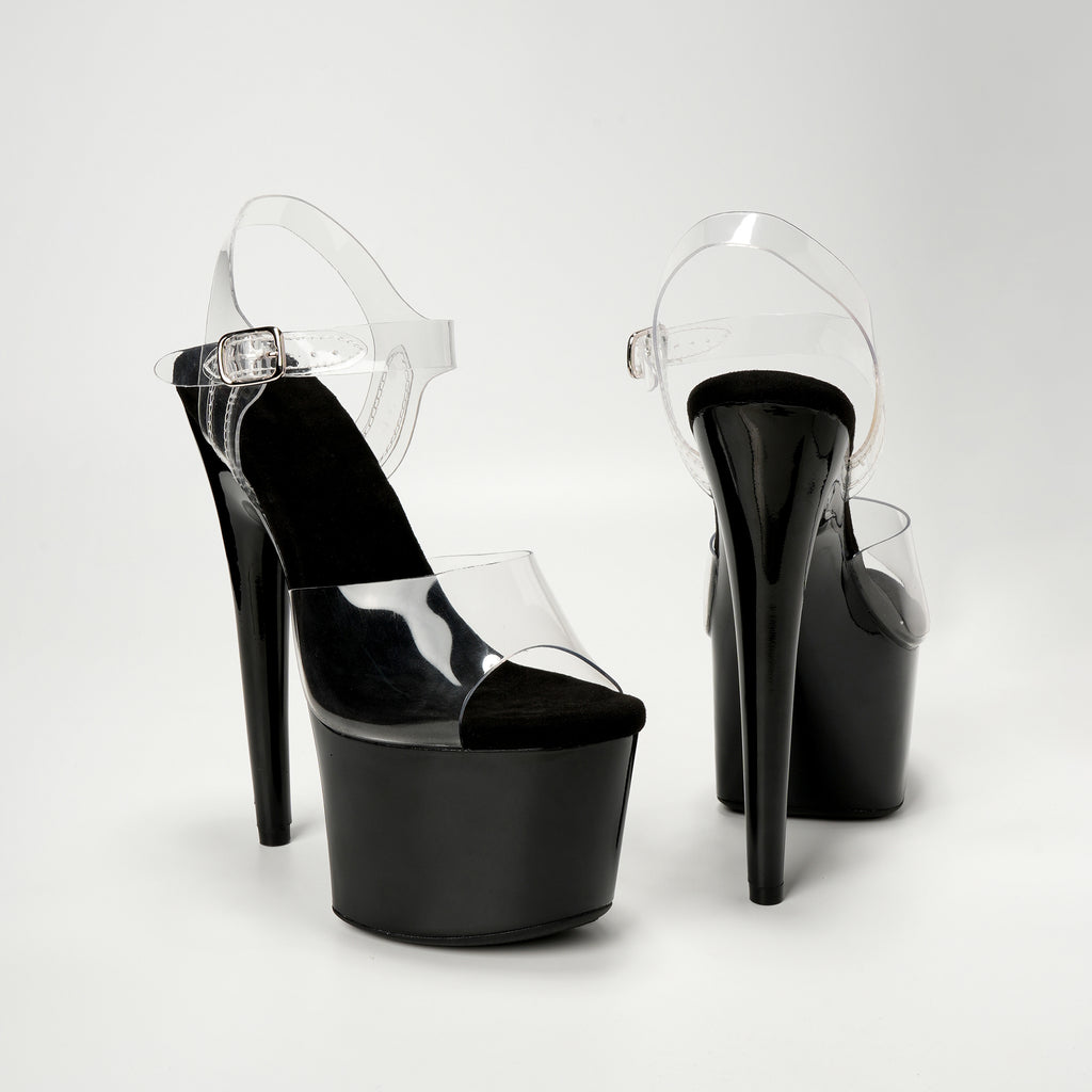 WUXIN H&P 7-inch Transparent Platform High Heels, Exotic Dance High Heels | 5 Colors | US Sizes 5-14