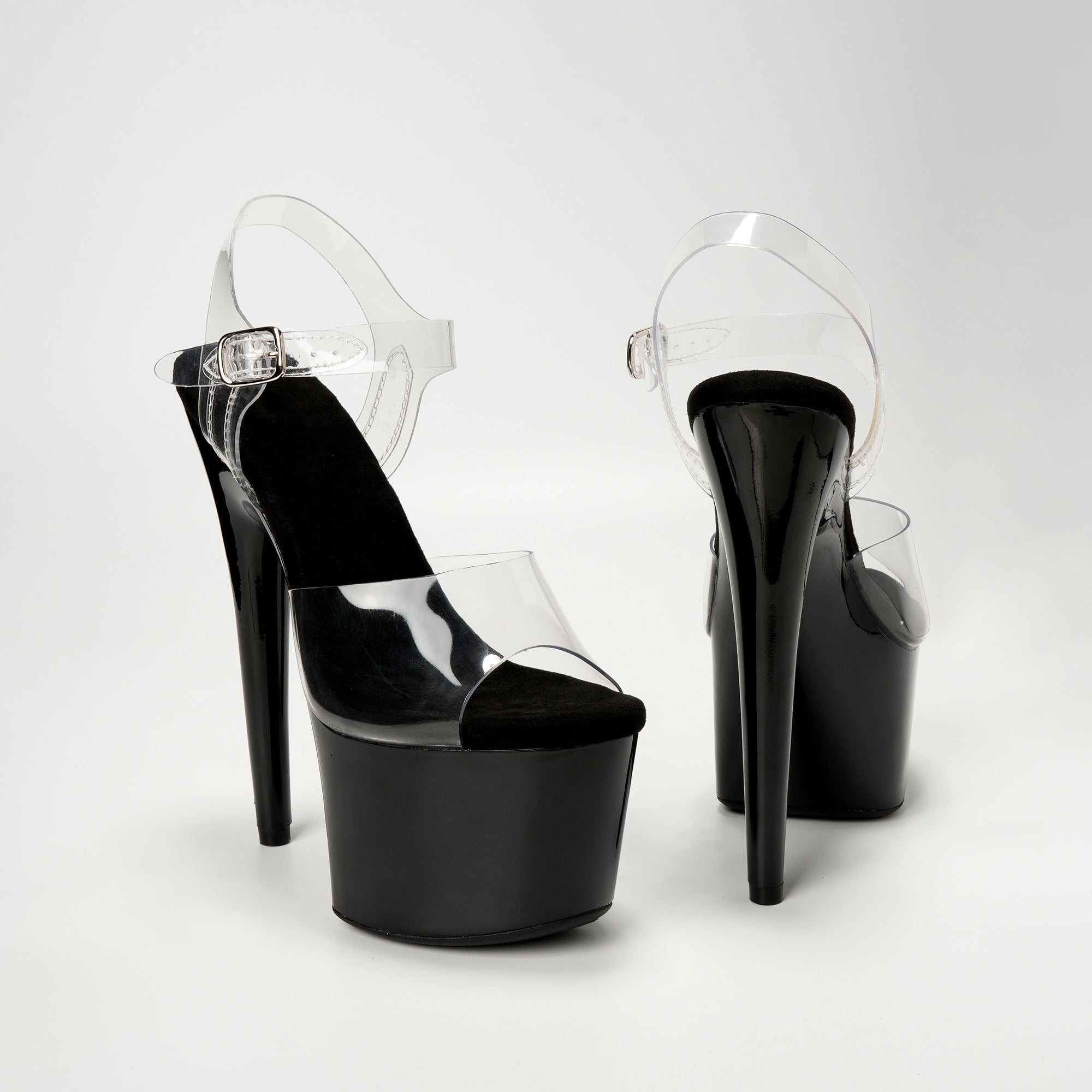 WUXIN H&P 7-inch Transparent Platform High Heels, Exotic Dance High Heels | 5 Colors | US Sizes 5-14