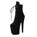 WUXIN H&P 8 Inch Pole Dance Boots | Lace-Up Ankle Boot | Black Burlesque, Black Paint, Black, Nude & Red | US Size 5-14