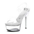 WUXIN H&P 6 Inch Clear Platform Sandals | Black, Red, Clear & White | US Size 5-14