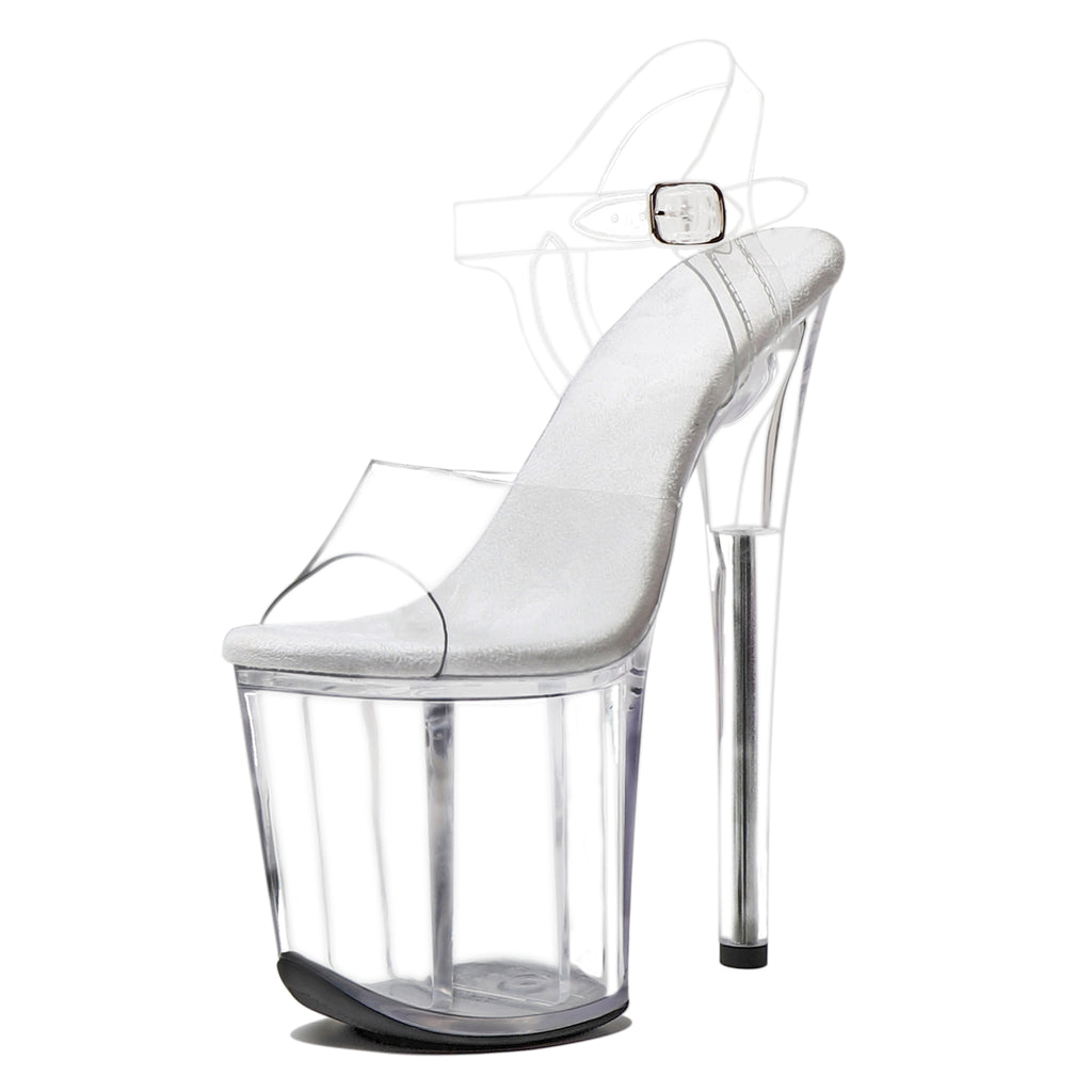 WUXIN H&P 8 Inch Clear Platform Pole Dance Heels – Custom Transparent Exotic Sandals