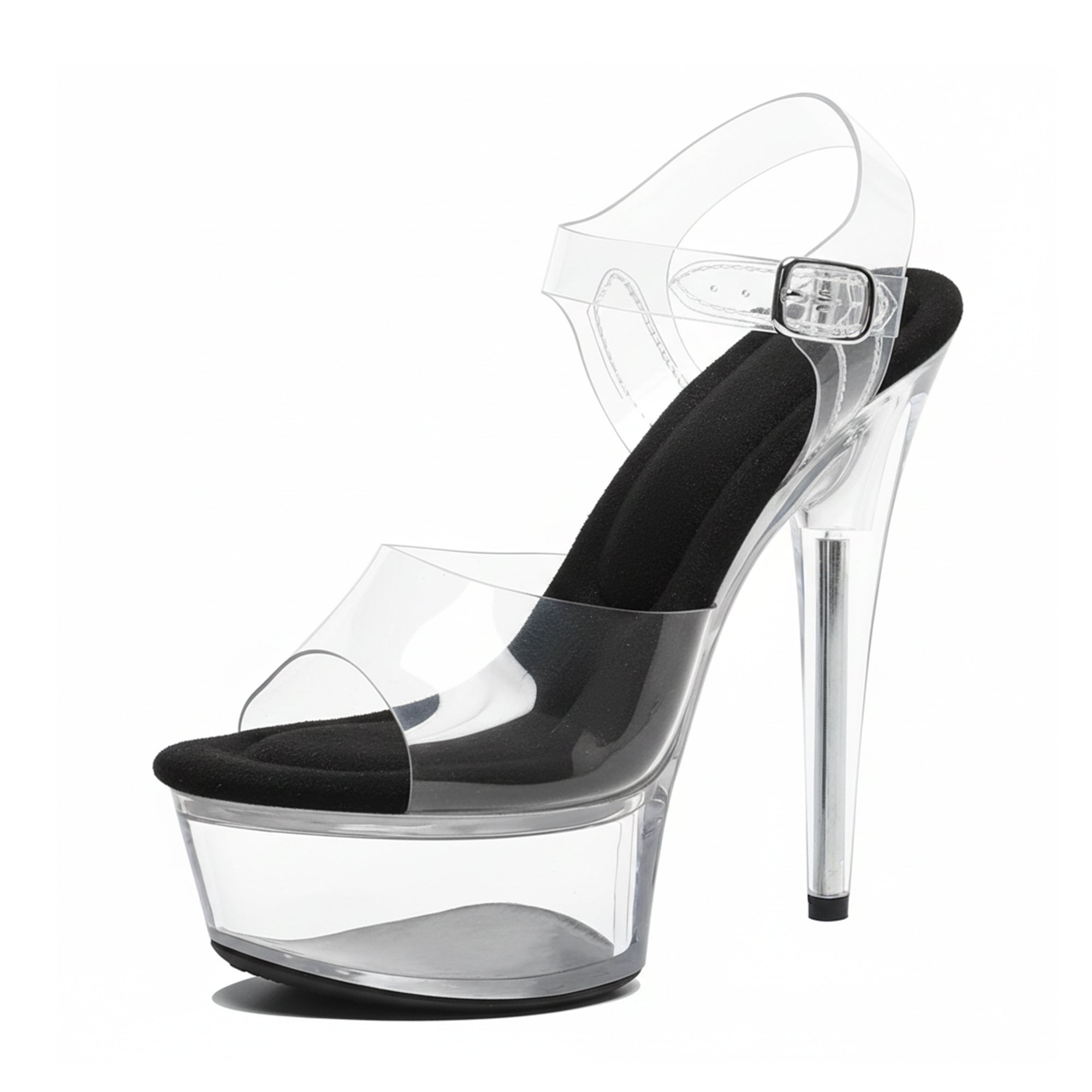 WUXIN H&P 6 Inch Clear Platform Sandals | Black, Red, Clear & White | US Size 5-14