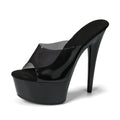 WUXIN H&P 6 Inch Platform Exotic Dance Slide Heels | Peep Toe | Black, Pink, Red & White | US Size 5-14