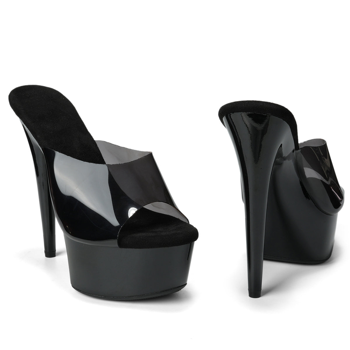 WUXIN H&P 6 Inch Platform Exotic Dance Slide Heels | Peep Toe | Black, Pink, Red & White | US Size 5-14