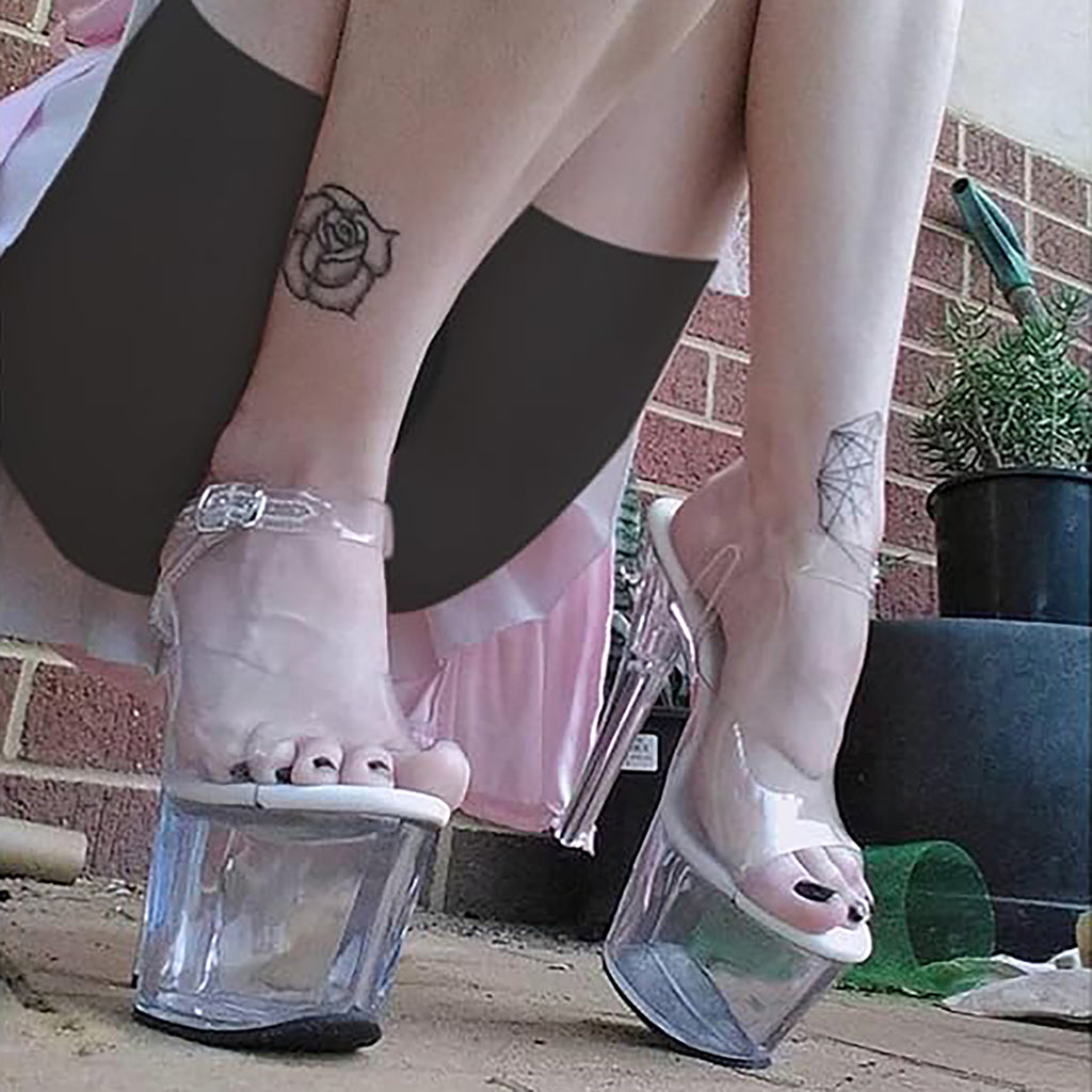 WUXIN H&P 7 Inch Clear Platform Pole Dance Heels – Custom Transparent Exotic Sandals