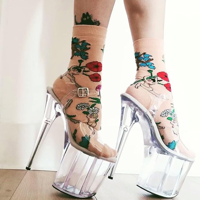 WUXIN H&P 8 Inch Clear Platform Pole Dance Heels – Custom Transparent Exotic Sandals