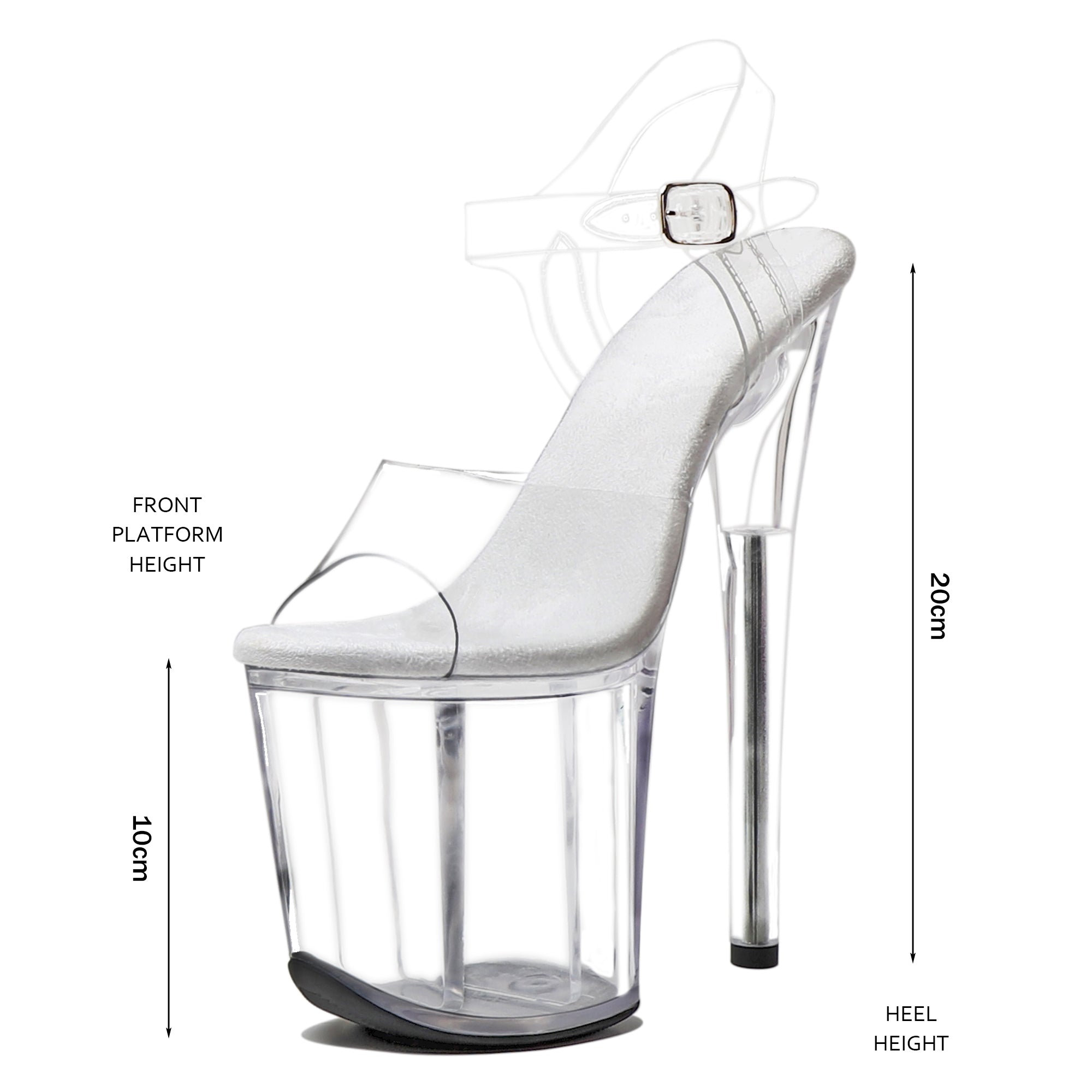 WUXIN H&P 8 Inch Clear Platform Pole Dance Heels – Custom Transparent Exotic Sandals